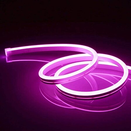 12v Pembe Neon Led 5 Metre | Esnek Neon Hortum Led Aydınlatma | Su Geçirmez